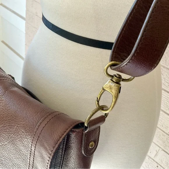 Pegabo Whisky Brown Leather Saddle Crossbody Shoulder Bag - Picture 5 of 10